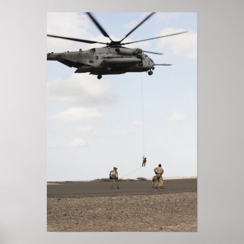 Air Force pararescuemen conduct a combat insert Poster