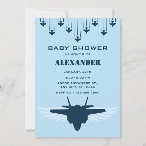 Air Force Pilot baby shower Invitation