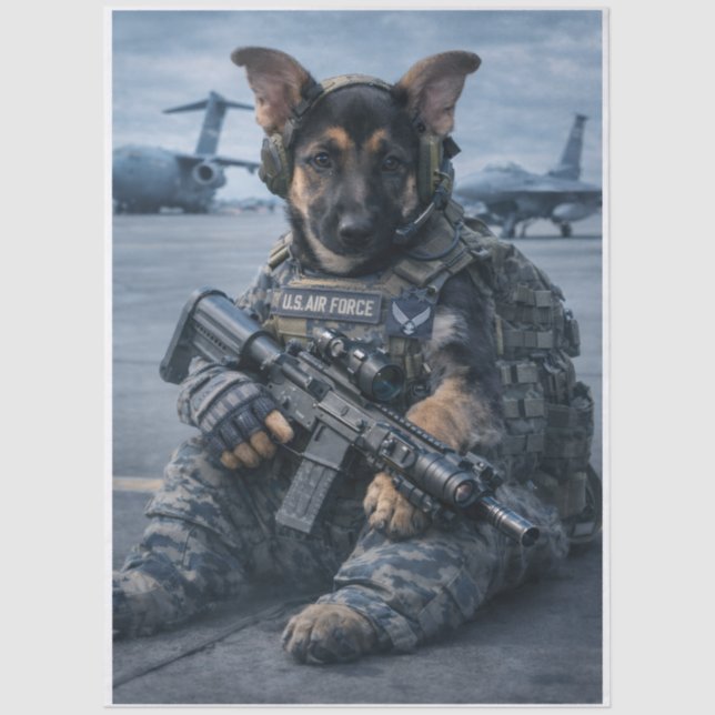 Air Force Pupper  Tissue Paper (Front)