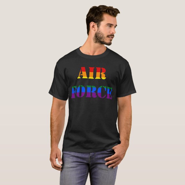 Air Force Rainbow LGBT Military T-Shirt (Front Full)