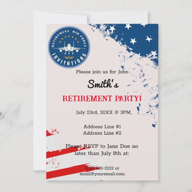 Air Force Retirement Invitations (Front)