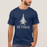 Air Force Silver F-15 Fighter Jet T-shirt at Zazzle