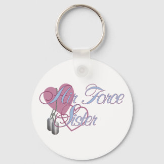 Air Force Sister Hearts N Dog Tags Keychain