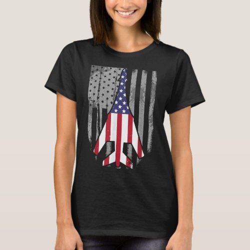 Air Force Supersonic B_1 Bomber Jet American Flag  T_Shirt