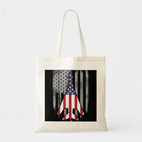 Air Force Supersonic B_1 Bomber Jet American Flag  Tote Bag