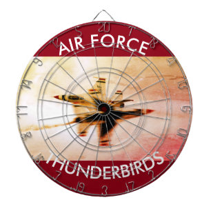 Air Force Thunderbirds Close Pass Dartboard With Darts