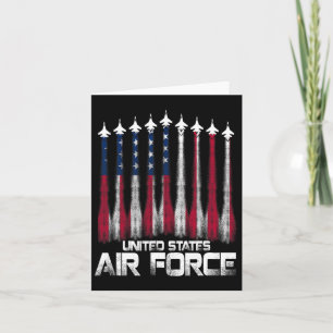 Air Force Us Veterans American Flag 4th Of July Pa Card