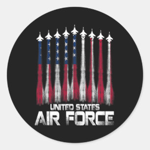 Air Force Us Veterans American Flag 4th Of July Pa Classic Round Sticker
