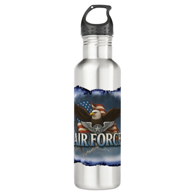 Air Force (USAF) Stainless Steel Water Bottle (Front)