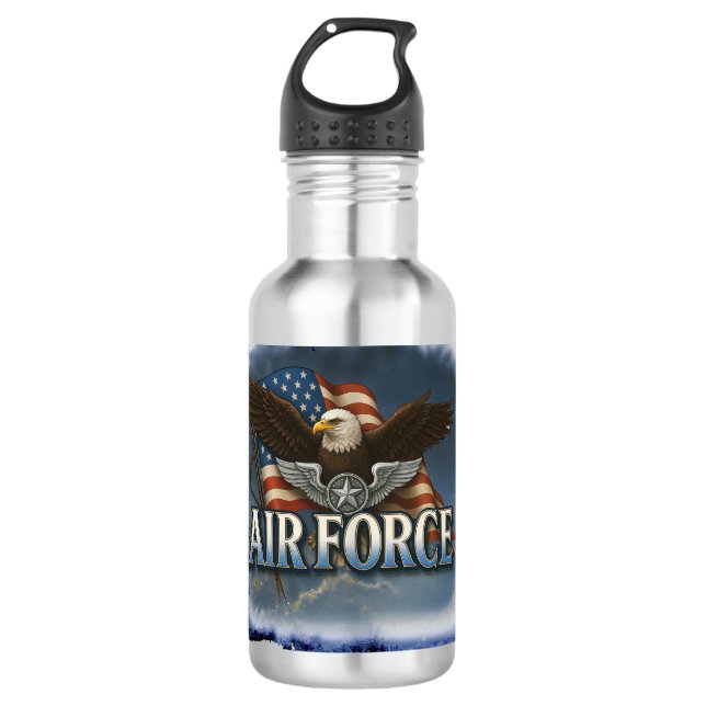 Air Force (USAF) Stainless Steel Water Bottle (Front)