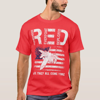 Air Force USAF US Flag Veteran RED Friday Military T-Shirt