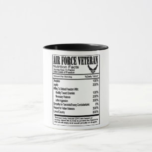 Air Force Veteran Nutrition Facts Mug