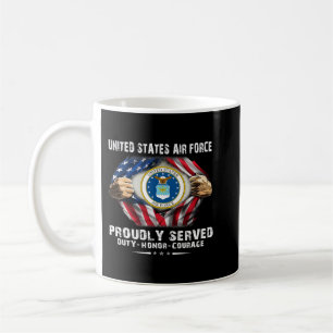 Air Force Veteran Proudly Served Duty Honor Courag Coffee Mug