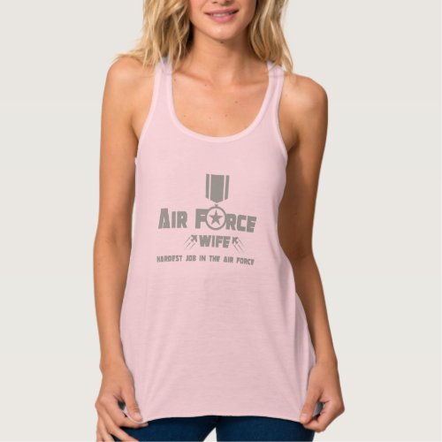 Air Force Wife Proud Military Service Star Medal Tank Top