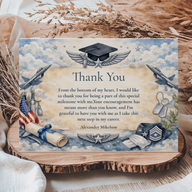 Air Force Wings Graduation Thank You Card (Creator Uploaded)