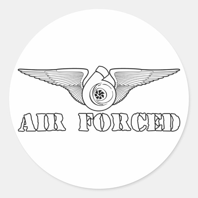 Air Forced Classic Round Sticker (Front)