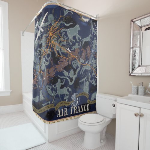 Air France  De nuit et de jour dans tous les ciel Shower Curtain