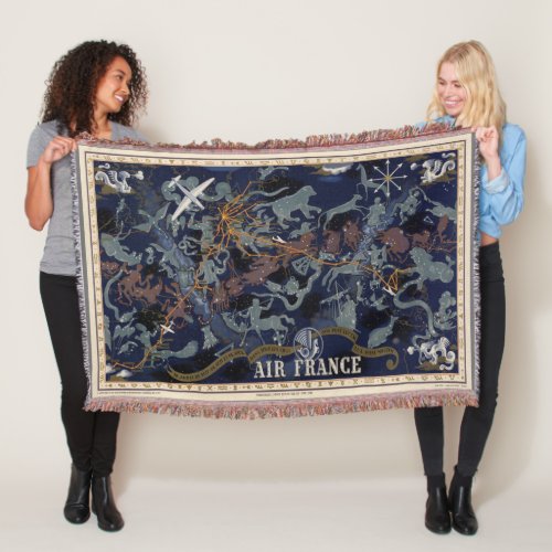 Air France  De nuit et de jour dans tous les ciel Throw Blanket