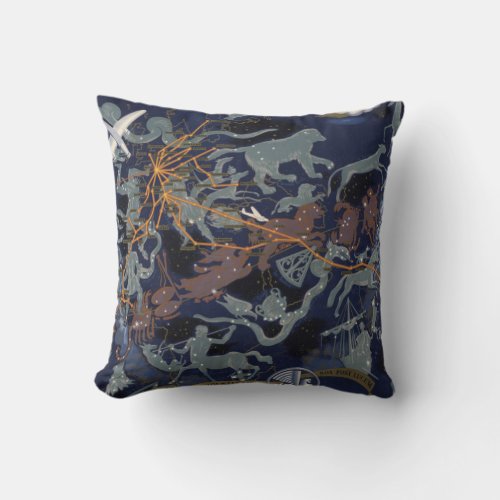 Air France  De nuit et de jour dans tous les ciel Throw Pillow