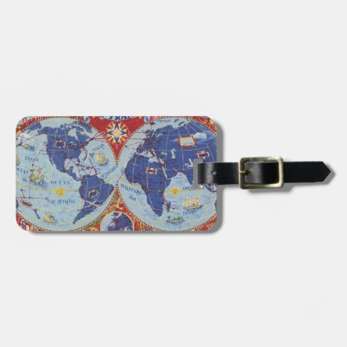 Air France Map of the World Luggage Tag