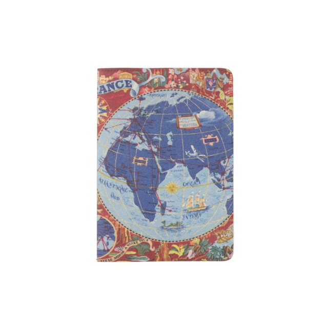 Air France Map of the World Passport Holder (Front)