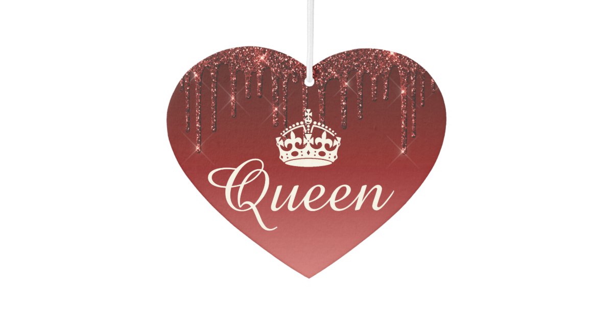 Air Freshener Queen Crown Drip Glitter Deep Red