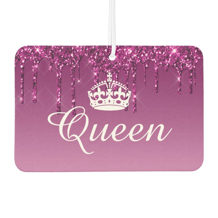 Air Freshener Queen Crown Drip Glitter Magenta