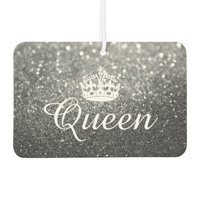 Air Freshener - Queen Crown Glitter Silver (Front)