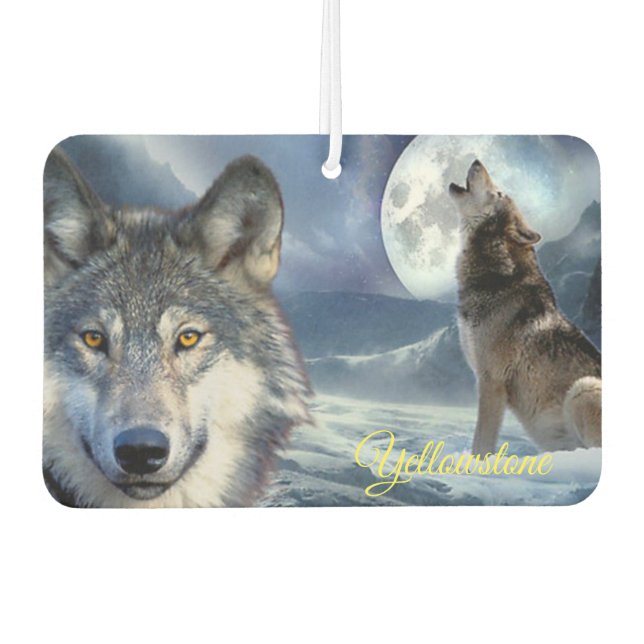Air Freshner-Yellowstone Wolf Air Freshener (Front)
