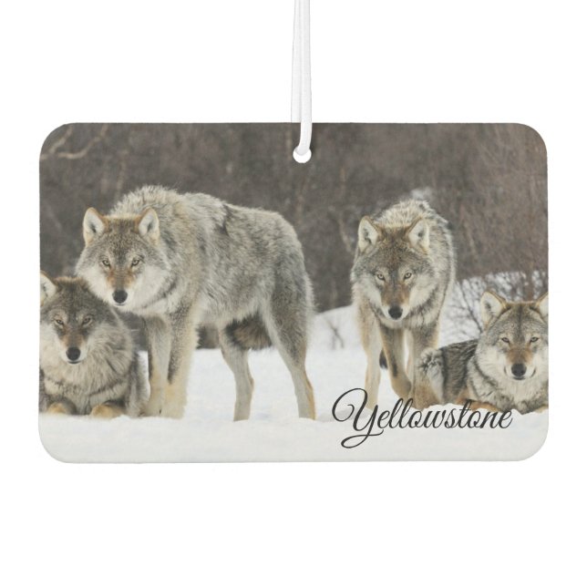 Air Freshner-Yellowstone Wolves Air Freshener (Front)