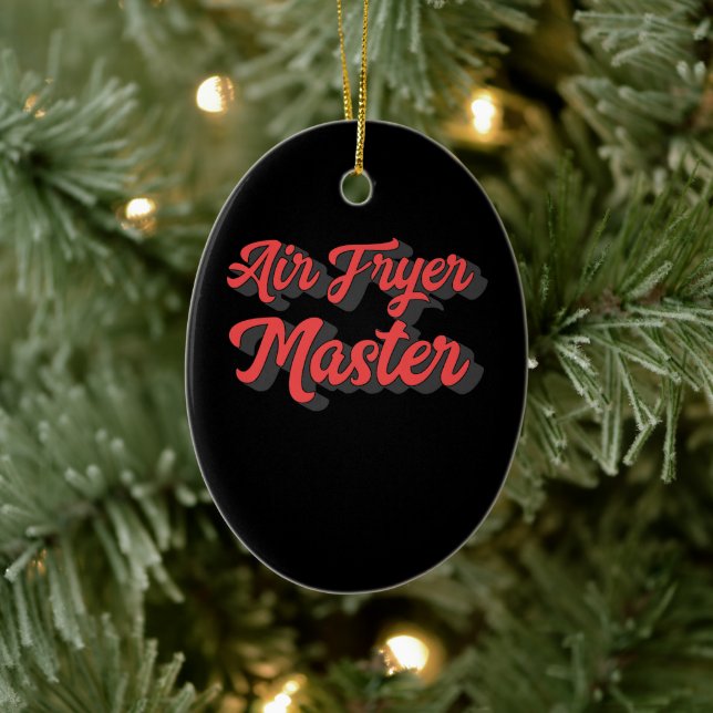 Air Fryer Master Cook Food Lover Gift|Love Chicken Ceramic Ornament (Tree)