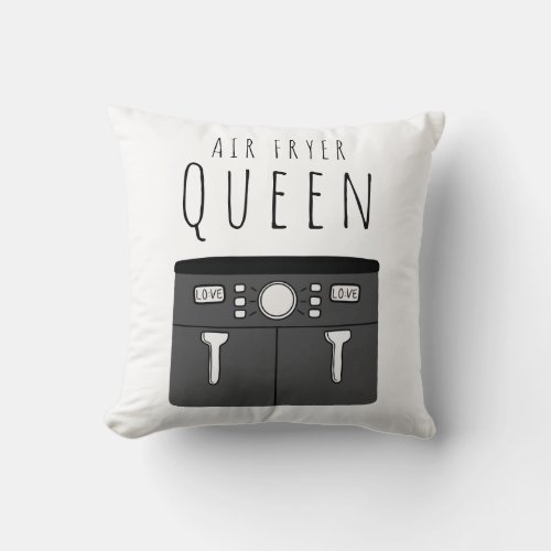 Air Fryer Queen Throw Pillow