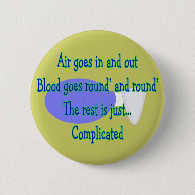 Air Goes and Out...The Rest is Complicated Pinback Button (Front)
