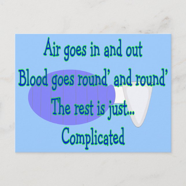 Air Goes and Out...The Rest is Complicated Postcard (Front)