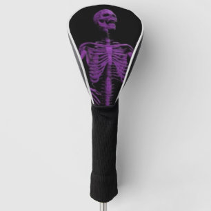 air guitar purple skeleton golf head cover