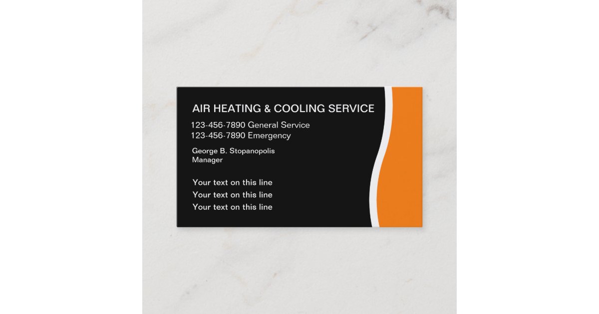Air Heating And Cooling Business Cards Zazzle