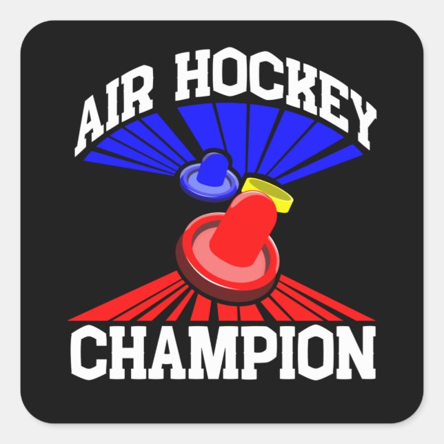 Air Hockey Champion Square Sticker (Front)