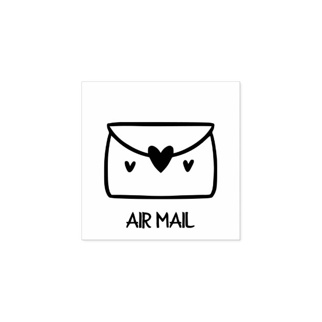 Air Mail Envelope Rubber Stamp
