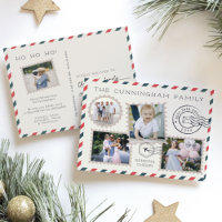 Air Mail Holiday Photo Collage Postcard