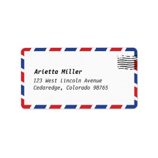 Air Mail Look Label