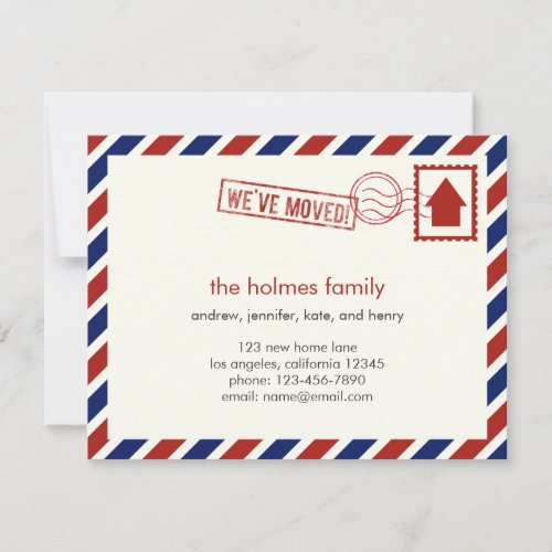 Air Mail Moving Announcement