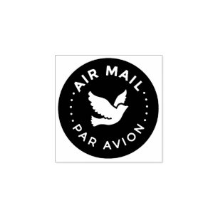 AIR MAIL PAR AVION エアメールスタンプ 鳥 bird birds ラバースタンプ Rubber Stamp