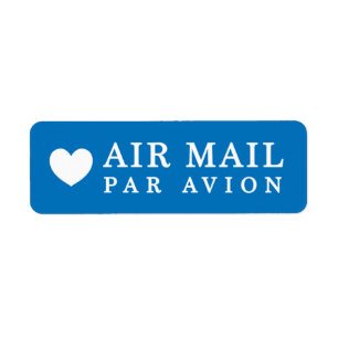 AIR MAIL PAR AVION ハート エアメールシール heart cute love ラベ Label