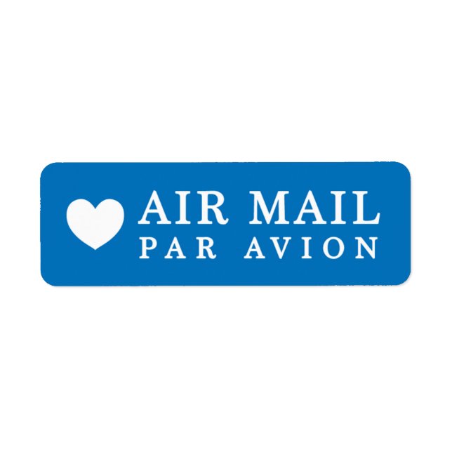 AIR MAIL PAR AVION ハート エアメールシール heart cute love ラベ Label (Front)