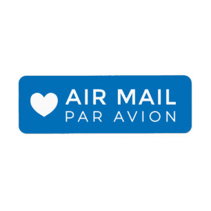 AIR MAIL PAR AVION ハート エアメールシール heart cute love ラベ Label