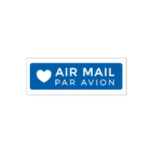 AIR MAIL PAR AVION ハート エアメールスタンプ heart cute love セ Self-inking Stamp
