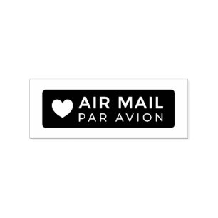 AIR MAIL PAR AVION ハート エアメールスタンプ heart cute love ラ Rubber Stamp