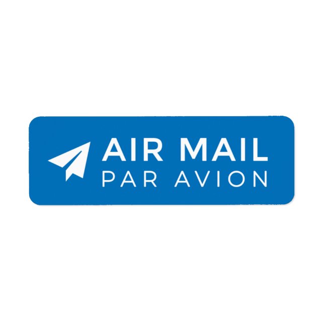 AIR MAIL PAR AVION 紙飛行機 エアメールシール paper airplane ラベ Label (Front)