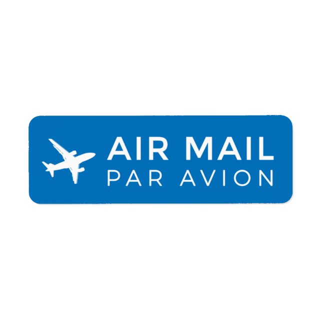 AIR MAIL PAR AVION 飛行機 エアメールスタンプ airplane ラベル Label (Front)