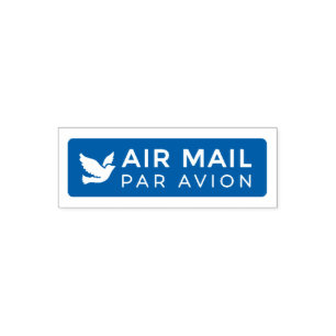 AIR MAIL PAR AVION 鳥 エアメールスタンプ bird birds セルフインキング Self-inking Stamp